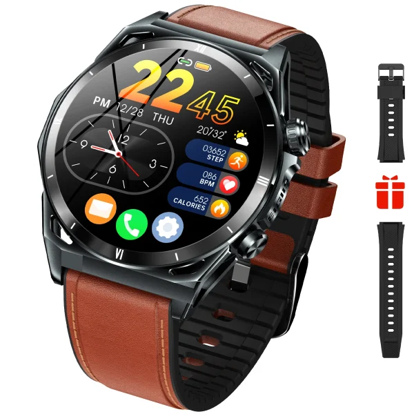 EIGIIS New Smart Watch KE6 1.43" AMOLED Display Men Black Sports Watch KE Series Bluetooth Call Health Monitor IP68 Waterproof - Image 9