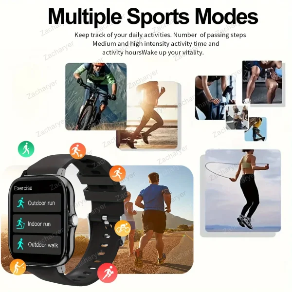 Smart fitness watch, SMS reminder, outdoor sports watch, smart watch for men and women, compatible with iPhone and Android - Image 5