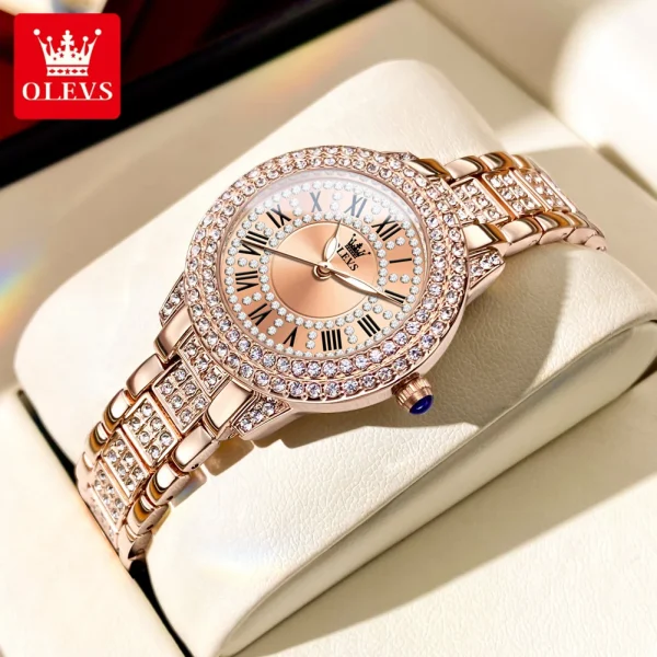 OLEVS 9943 Original Diamond Watch for Women Luxury Elegant Stainless steel Waterproof Quartz Wristwatch Fashion Ladies' Watches - Image 8