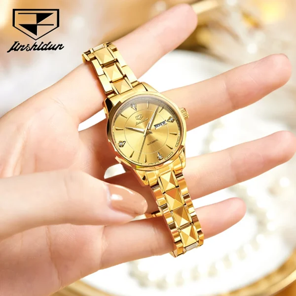 JSDUN Original Genuine Women's Watches Waterproof Automatic Mechanical Watch for Lady Luminous Tungsten Steel Strip Wristwatch - Image 14