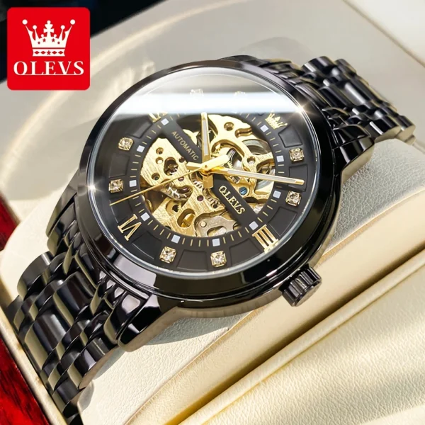 OLEVS 9901 Men's Watch Luxury Brand Skeleton Automatic Mechanical Watch Fashion Diamond Stainless Steel Waterproof Men's Watch - Image 11