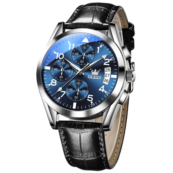 OLEVS Luxury Men's Watches Waterproof Luminous Quartz Wrist watch Leather Date Sports Top Brand Male Watch for Men Relogio - Image 10