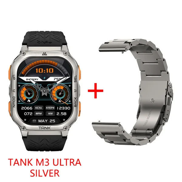 Original KOSPET TANK M3 Ultra GPS Smart Watches For Men Smartwatch 480mAh Waterproof Digital Fitness AMOLED AOD Bluetooth Watch - Image 12