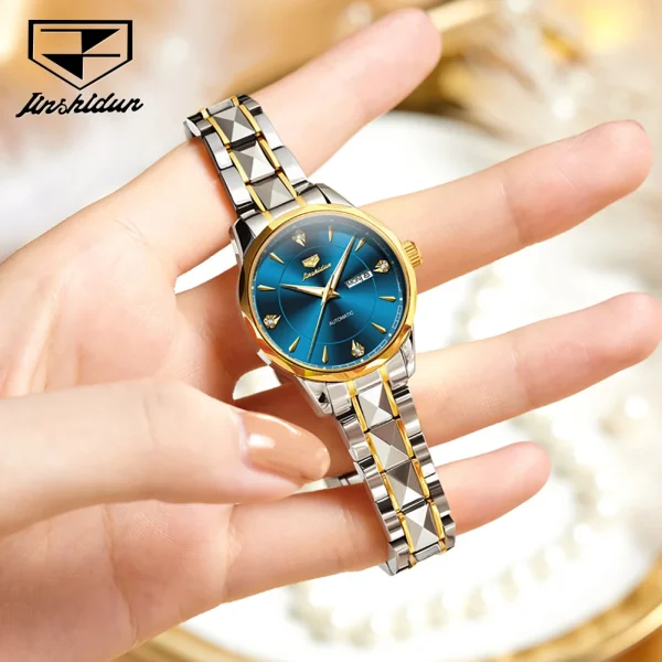 JSDUN Original Genuine Women's Watches Waterproof Automatic Mechanical Watch for Lady Luminous Tungsten Steel Strip Wristwatch - Image 13