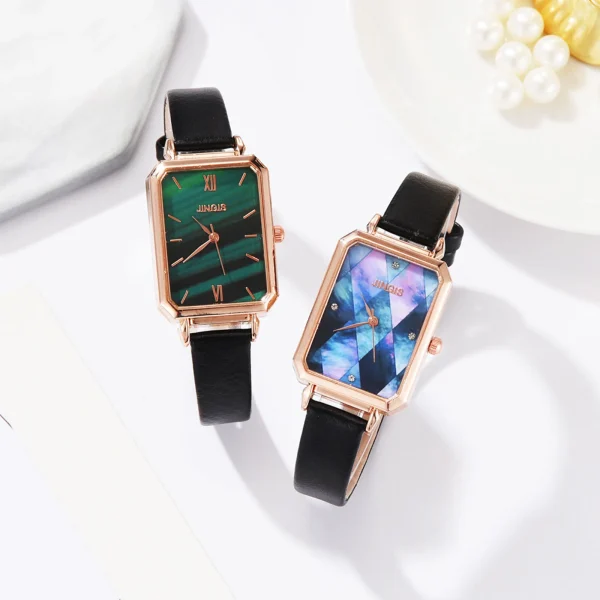 Accessories For Women Ladies Rectangular Face Casual Quartz Leather Strap Watch Elegant Classic Square Watch Trend Female Watch - Image 4