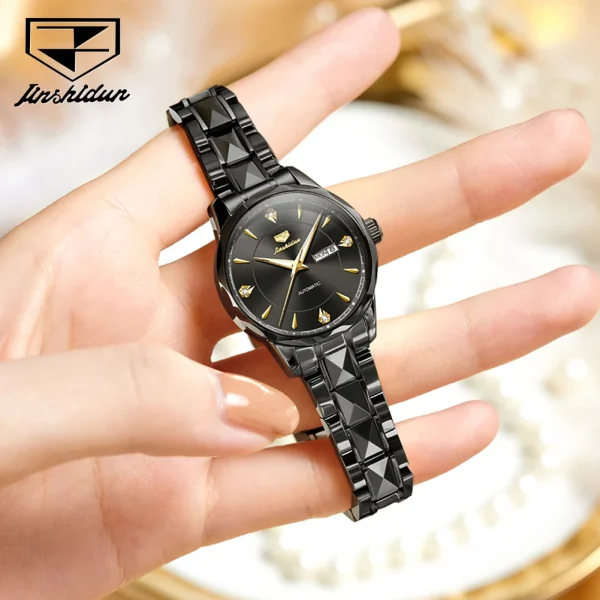 JSDUN Original Genuine Women's Watches Waterproof Automatic Mechanical Watch for Lady Luminous Tungsten Steel Strip Wristwatch - Image 9