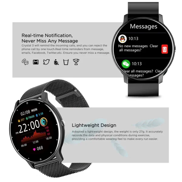 LIGE Smart Watch Men Women Full Touch Screen Sport Fitness Watch Man IP67 Waterproof Bluetooth For Android IOS Smartwatch Men - Image 2