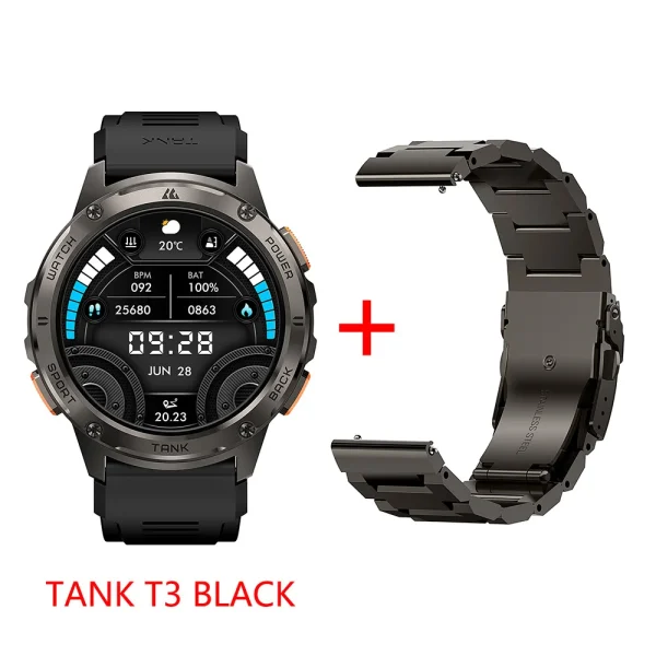 2024 Original KOSPET TANK T3 Smartwatches For Men Smart watch Women DIgital Military Sport Electronic Bluetooth Waterproof Watch - Image 14