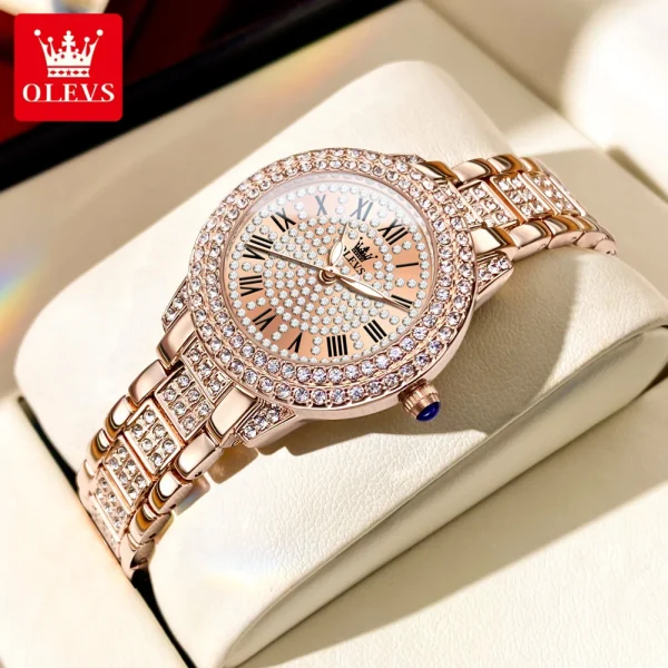 OLEVS 9943 Original Diamond Watch for Women Luxury Elegant Stainless steel Waterproof Quartz Wristwatch Fashion Ladies' Watches - Image 7