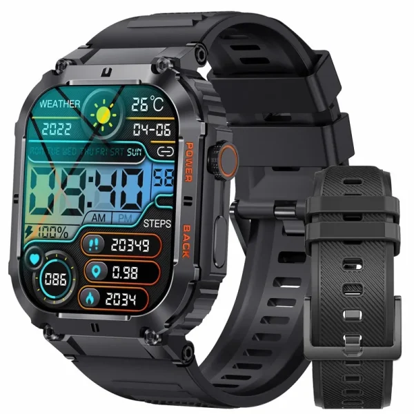 LIGE 1.96" Outdoor Sports Smartwatch for Men | Bluetooth Calling, Blood Oxygen Monitor, Waterproof Fitness Watch - Image 10