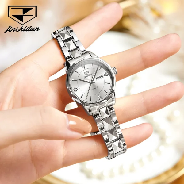 JSDUN Original Genuine Women's Watches Waterproof Automatic Mechanical Watch for Lady Luminous Tungsten Steel Strip Wristwatch - Image 7