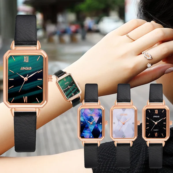 Accessories For Women Ladies Rectangular Face Casual Quartz Leather Strap Watch Elegant Classic Square Watch Trend Female Watch - Image 2