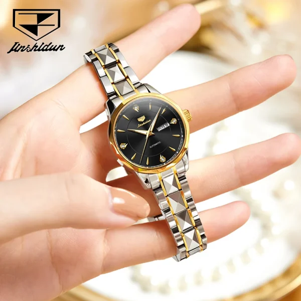 JSDUN Original Genuine Women's Watches Waterproof Automatic Mechanical Watch for Lady Luminous Tungsten Steel Strip Wristwatch - Image 10