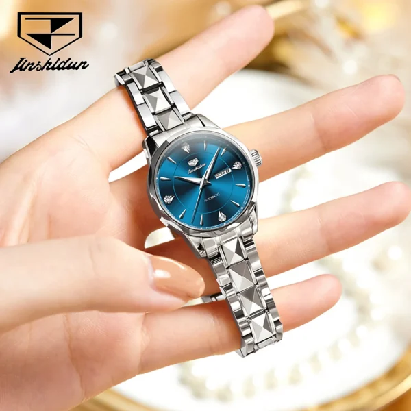 JSDUN Original Genuine Women's Watches Waterproof Automatic Mechanical Watch for Lady Luminous Tungsten Steel Strip Wristwatch - Image 8