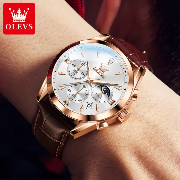 OLEVS 3609 Men’s Watch | Multifunctional Waterproof Quartz Watch | Luminous Luxury Brand Montre Homme - Image 2