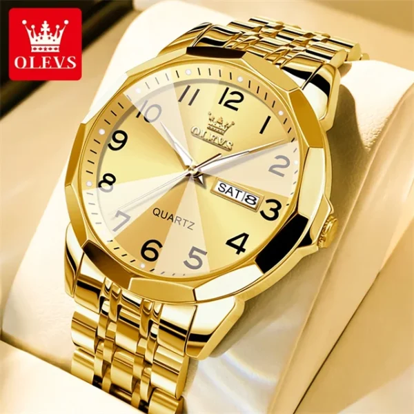 OLEVS 9970 Luxury Couple Watch Men Women Stainless Steel Waterproof Calendar Wristwatch Digital Dial Rhombus Mirror Lovers Watch - Image 23