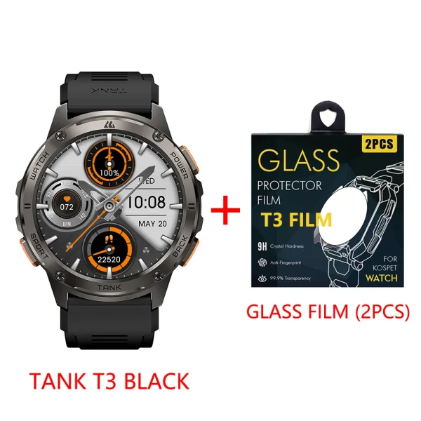 2024 Original KOSPET TANK T3 Smartwatches For Men Smart watch Women DIgital Military Sport Electronic Bluetooth Waterproof Watch - Image 11