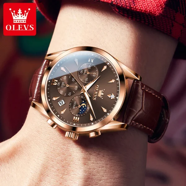 OLEVS 3609 Men’s Watch | Multifunctional Waterproof Quartz Watch | Luminous Luxury Brand Montre Homme - Image 3