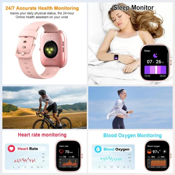 Smart Watch, 1.91" Smartwatch (Answer/Make Call), IP68 Waterproof Fitness Tracker, 110+ Sport Modes, Heart Rate and Sleep Monit - Image 4