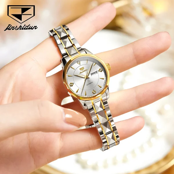 JSDUN Original Genuine Women's Watches Waterproof Automatic Mechanical Watch for Lady Luminous Tungsten Steel Strip Wristwatch - Image 11