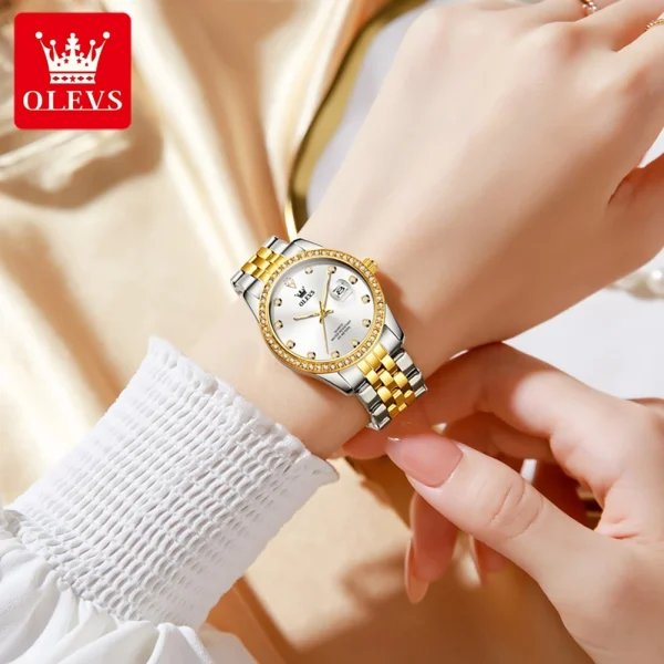 OLEVS 3629 Elegant Women's Watch Fashion Classic Waterproof Luminous Original Calendar Quartz Watch Top Luxury Brand Women Watch - Image 4