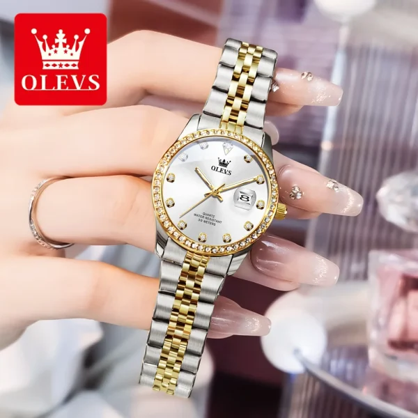 OLEVS 3629 Elegant Women's Watch Fashion Classic Waterproof Luminous Original Calendar Quartz Watch Top Luxury Brand Women Watch - Image 2