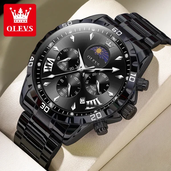 OLEVS 2949 Chronograph Sports Men's Watches Moon Phase Waterpoof Luminous Original Quartz Watch Man Fashion Luxury Watch for Men - Image 10