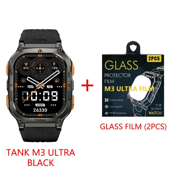 Original KOSPET TANK M3 Ultra GPS Smart Watches For Men Smartwatch 480mAh Waterproof Digital Fitness AMOLED AOD Bluetooth Watch - Image 7