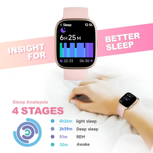 Alexa Built-in TOOBUR Smart Watch Heart Rate Monitor Sleep Tracker Pedometer IP68 Waterproof Smartwatch Compatible Android iOS - Image 6