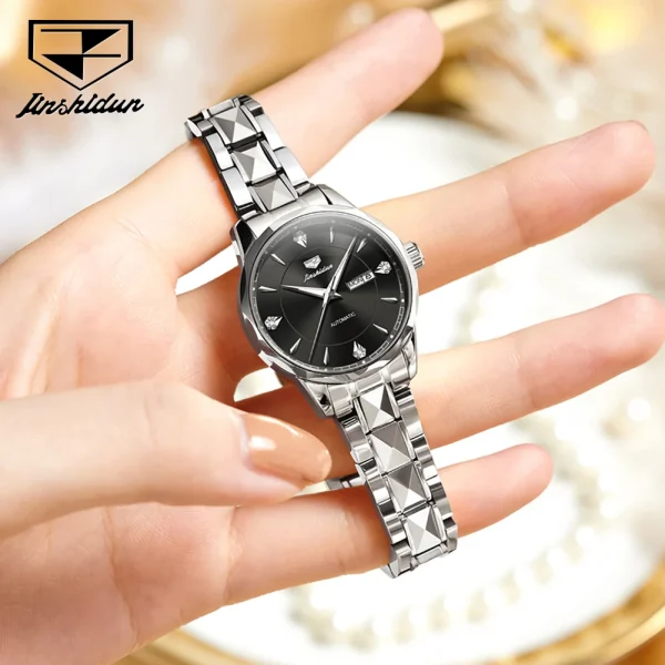 JSDUN Original Genuine Women's Watches Waterproof Automatic Mechanical Watch for Lady Luminous Tungsten Steel Strip Wristwatch - Image 12