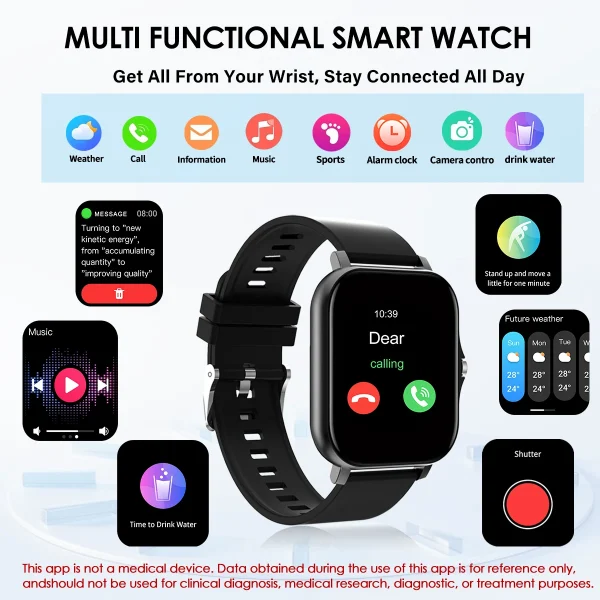 Bluetooth Smartwatch with Call & Music | Touch Dial Fitness Tracker for Android - Image 2