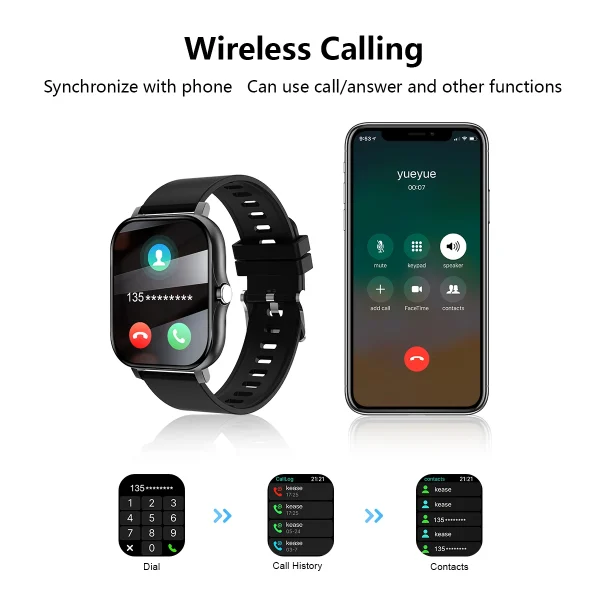 Smartwatch with Wireless Calling, Sport Modes, and Fitness Monitoring | iPhone & Android Compatible - Image 3